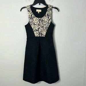 Anthropologie Moulinette Soeurs Black Shadow Lace Mini Dress